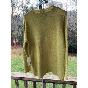 AJ ANDREA JOVINE Wool Blend SWEATER Women Medium Green Woven Marled Tunic NWT